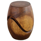 Modern Wood Hourglass End Table for Living Room