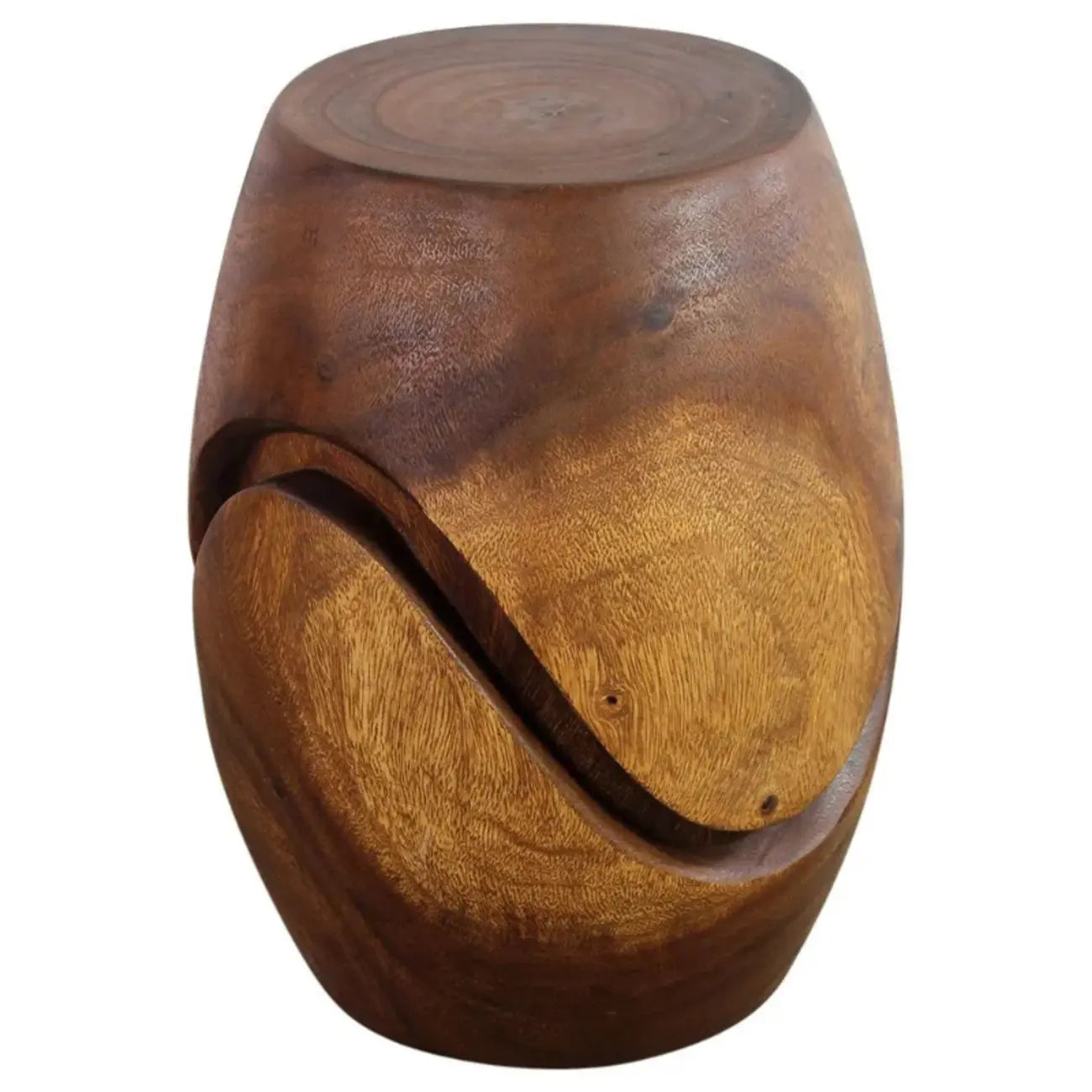 Modern Wood Hourglass End Table for Living Room