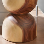 Modern Wood Hourglass End Table for Living Room
