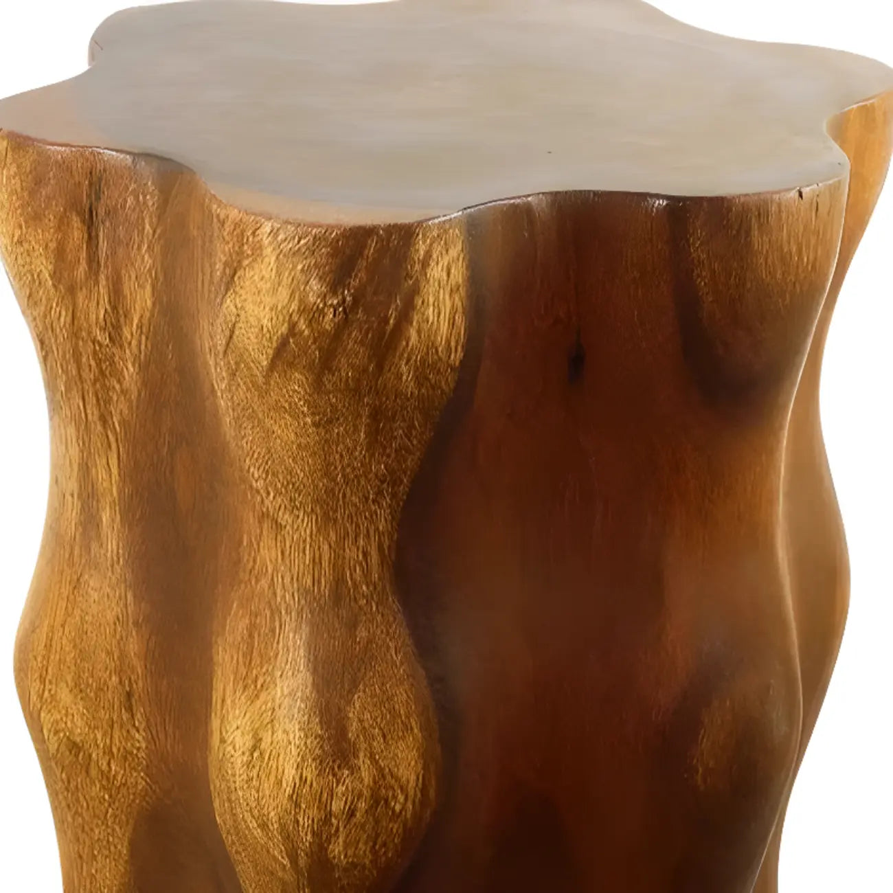 Modern Wood Hourglass End Table for Living Room