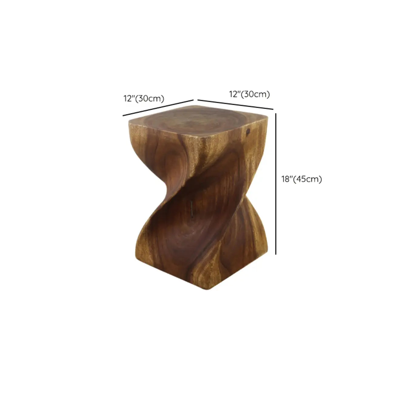 Modern Wood Hourglass End Table for Living Room