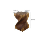 Modern Wood Hourglass End Table for Living Room