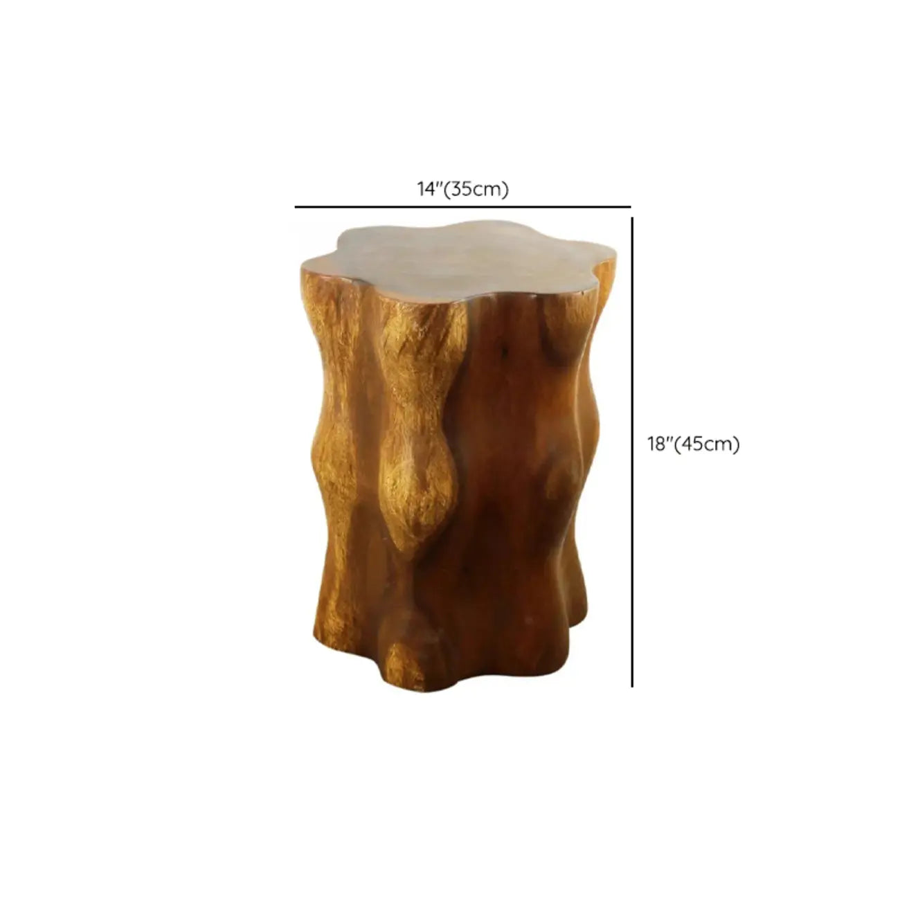 Modern Wood Hourglass End Table for Living Room