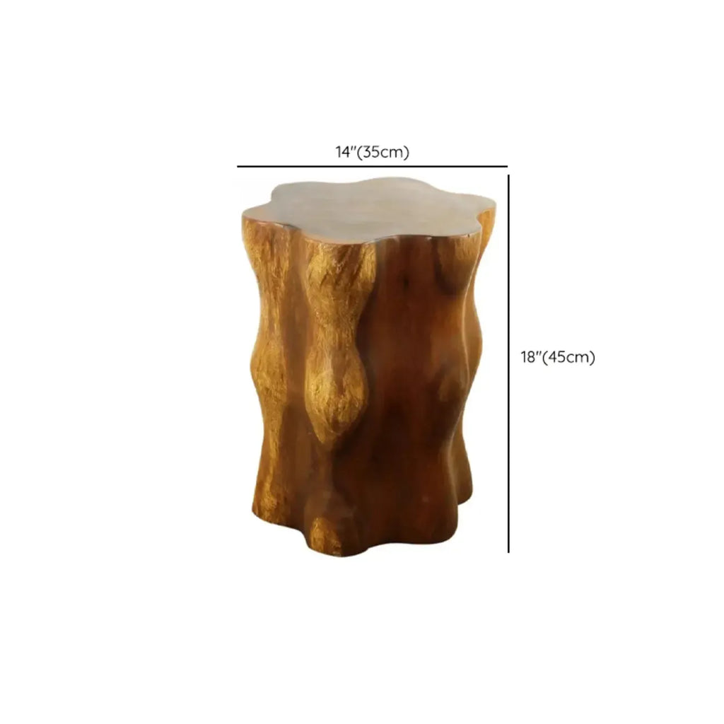 Modern Wood Hourglass End Table for Living Room