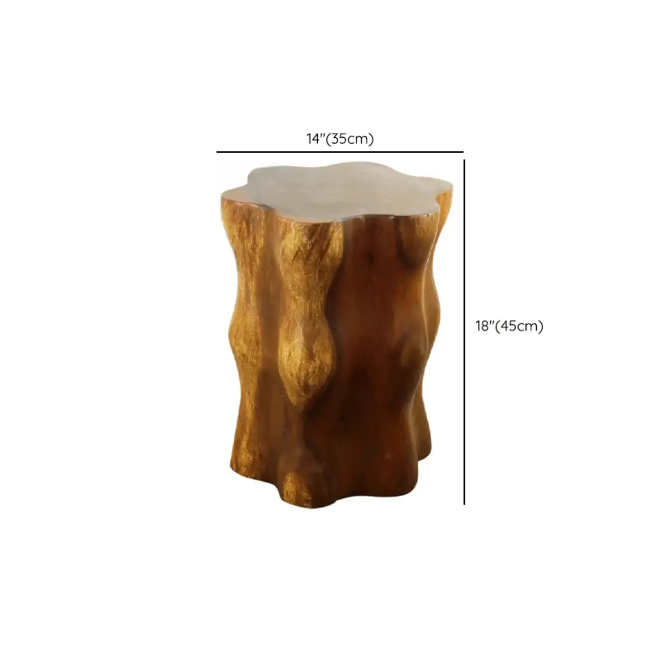 Modern Wood Hourglass End Table for Living Room