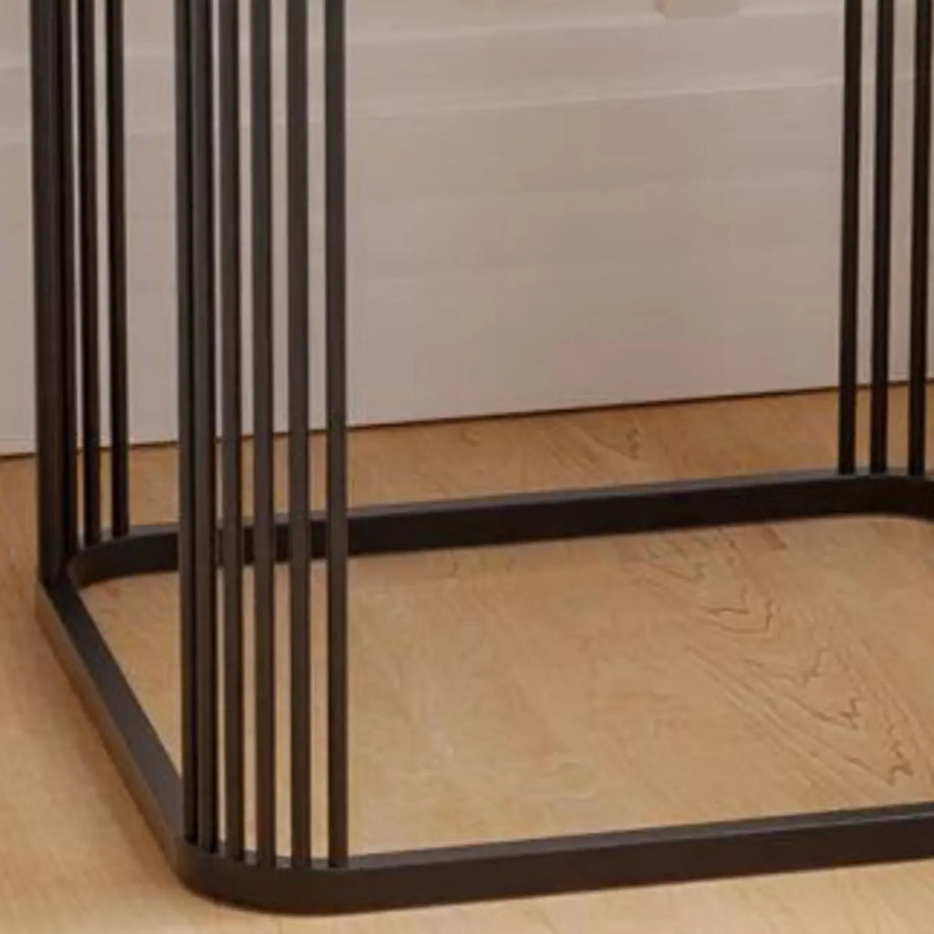 Glam Square Metal & Marble End Table for Living Room