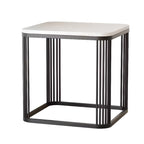 Glam Square Metal & Marble End Table for Living Room