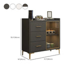 Trendy 6 Drawers White/Black Kitchen Cabinets with Metal Foot
