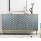 Glam Rectangular Storage Cabinet for Home with Scale Patterns