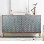 Glam Rectangular Storage Cabinet for Home with Scale Patterns