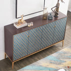 Glam Rectangular Storage Cabinet for Home with Scale Patterns