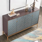 Glam Rectangular Storage Cabinet for Home with Scale Patterns