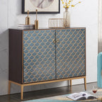 Glam Rectangular Storage Cabinet for Home with Scale Patterns