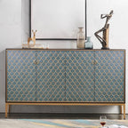 Glam Rectangular Storage Cabinet for Home with Scale Patterns