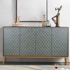 Glam Rectangular Storage Cabinet for Home with Scale Patterns
