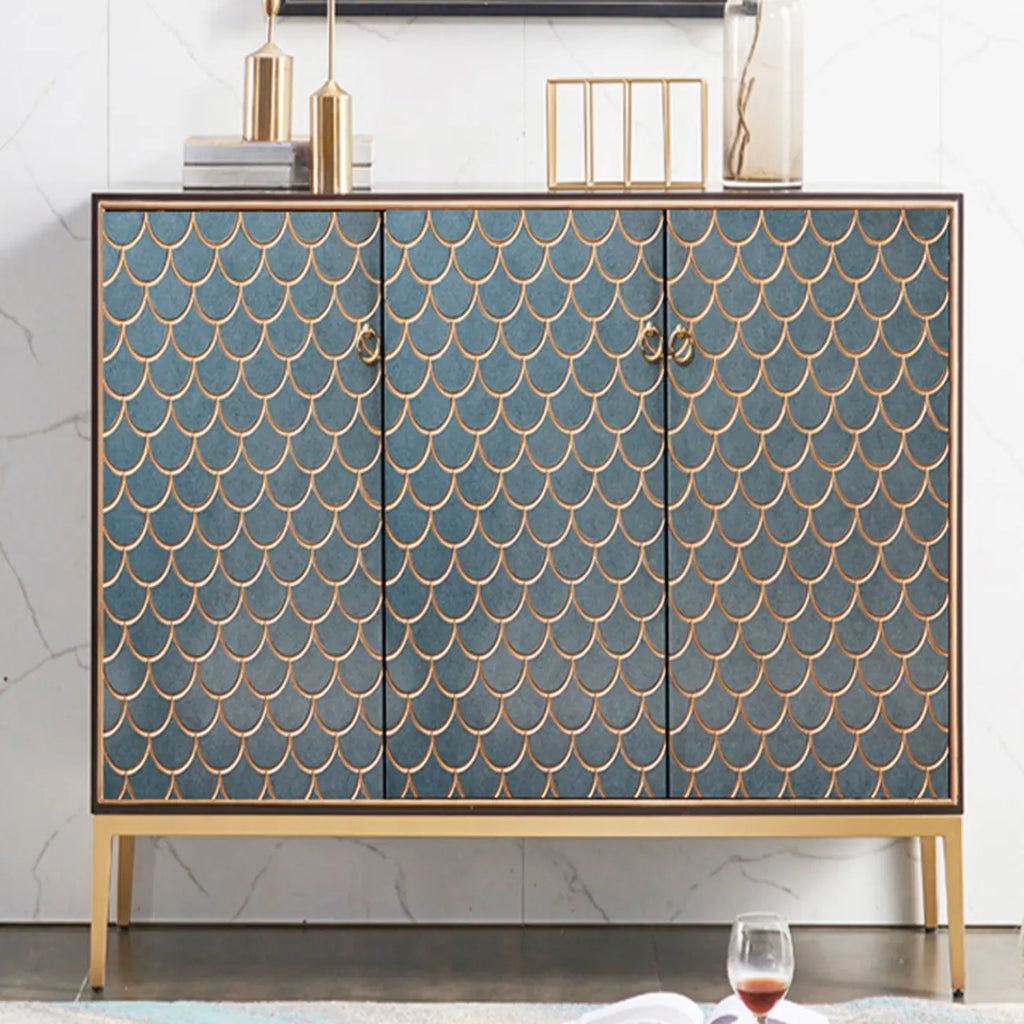 Glam Rectangular Storage Cabinet for Home with Scale Patterns