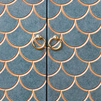 Glam Rectangular Storage Cabinet for Home with Scale Patterns