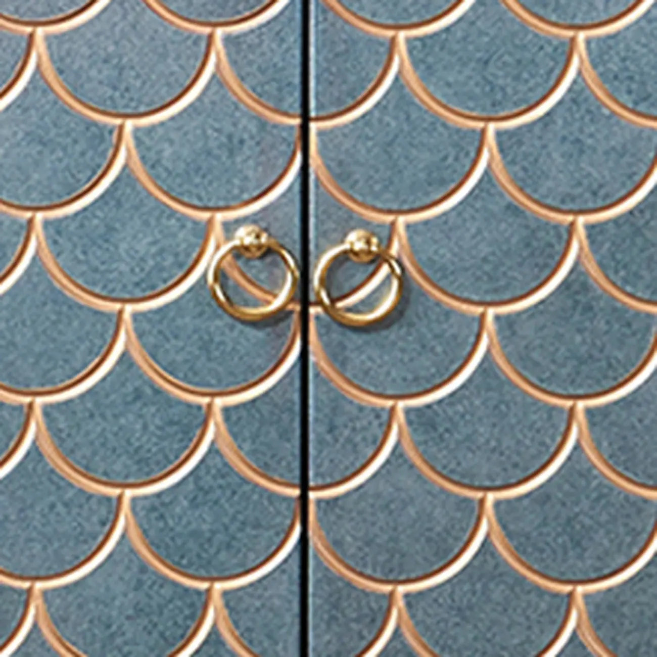 Glam Rectangular Storage Cabinet for Home with Scale Patterns