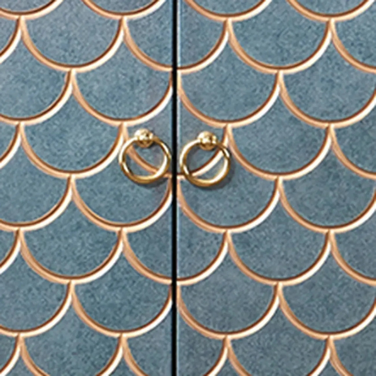 Glam Rectangular Storage Cabinet for Home with Scale Patterns