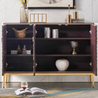 Glam Rectangular Storage Cabinet for Home with Scale Patterns