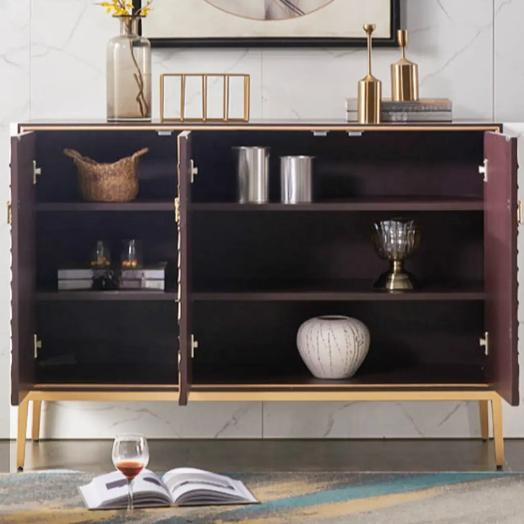 Glam Rectangular Storage Cabinet for Home with Scale Patterns