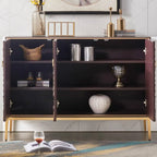Glam Rectangular Storage Cabinet for Home with Scale Patterns