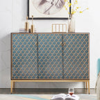 Glam Rectangular Storage Cabinet for Home with Scale Patterns