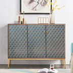 Glam Rectangular Storage Cabinet for Home with Scale Patterns