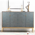 Glam Rectangular Storage Cabinet for Home with Scale Patterns