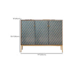 Glam Rectangular Storage Cabinet for Home with Scale Patterns