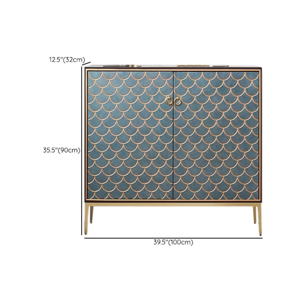 Glam Rectangular Storage Cabinet for Home with Scale Patterns