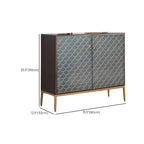 Glam Rectangular Storage Cabinet for Home with Scale Patterns