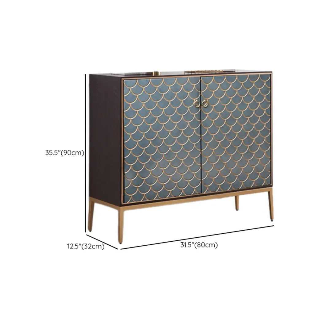 Glam Rectangular Storage Cabinet for Home with Scale Patterns