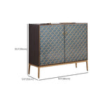 Glam Rectangular Storage Cabinet for Home with Scale Patterns