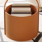 Metal Tray Top Black Side Table with Storage for Living Room