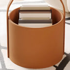 Metal Tray Top Black Side Table with Storage for Living Room