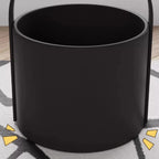 Metal Tray Top Black Side Table with Storage for Living Room