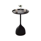 Metal Tray Top Black Side Table with Storage for Living Room