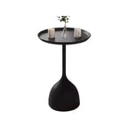 Metal Tray Top Black Side Table with Storage for Living Room