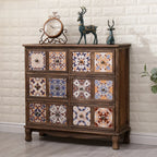 Mid-Century Vintage Cabinet with Drawers-Unique Pattern