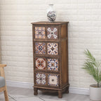 Mid-Century Vintage Cabinet with Drawers-Unique Pattern