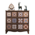 Mid-Century Vintage Cabinet with Drawers-Unique Pattern