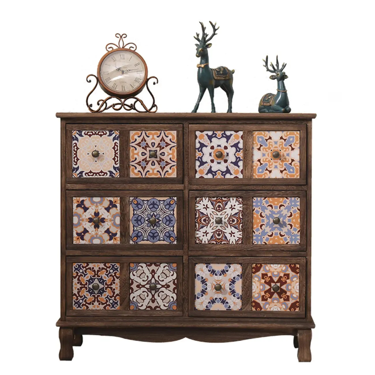 Mid-Century Vintage Cabinet with Drawers-Unique Pattern