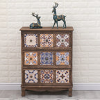Mid-Century Vintage Cabinet with Drawers-Unique Pattern