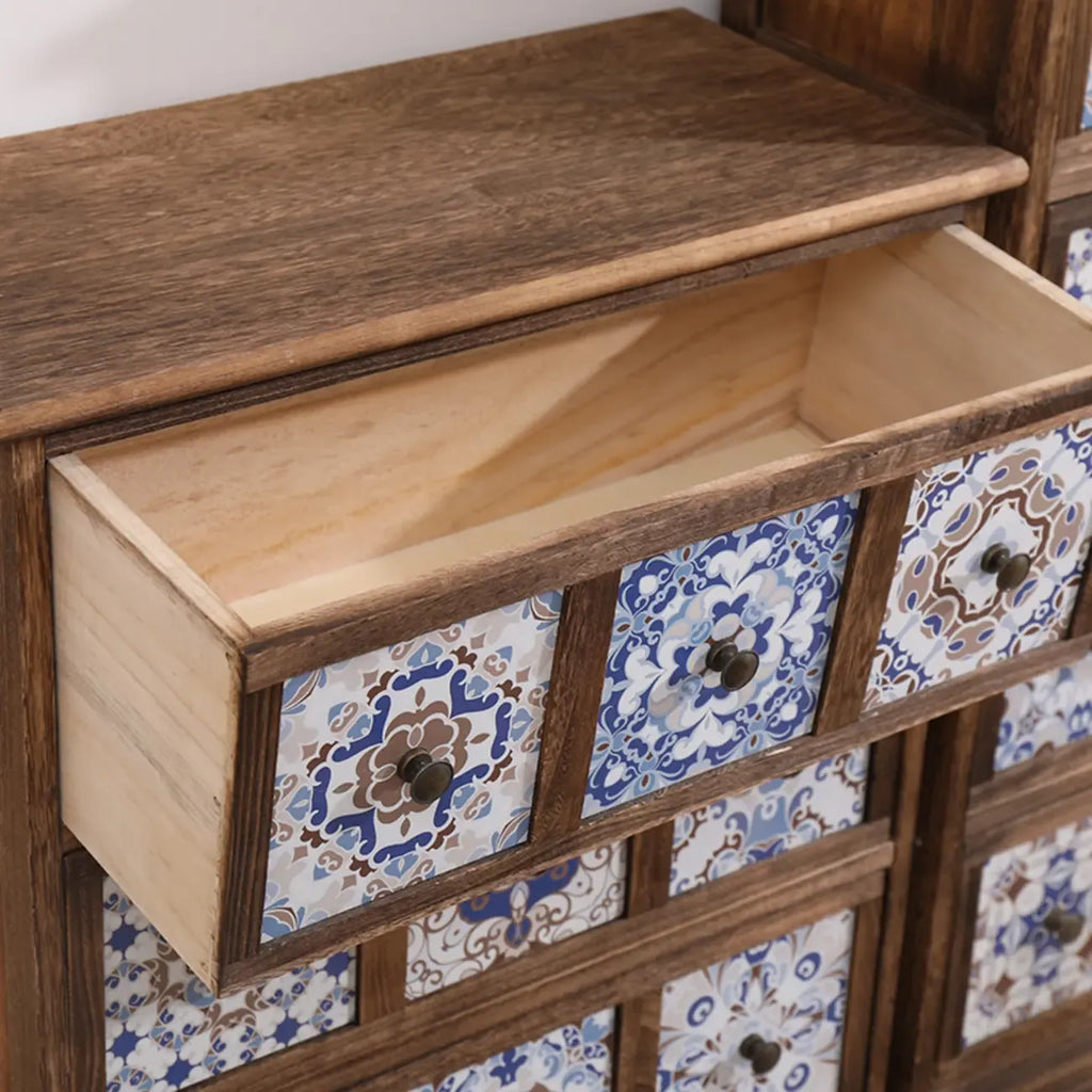 Mid-Century Vintage Cabinet with Drawers-Unique Pattern