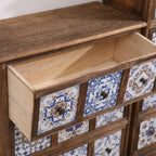 Mid-Century Vintage Cabinet with Drawers-Unique Pattern
