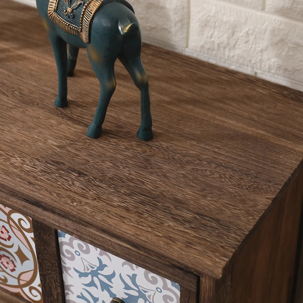 Mid-Century Vintage Cabinet with Drawers-Unique Pattern