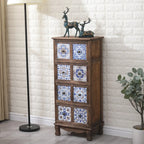 Mid-Century Vintage Cabinet with Drawers-Unique Pattern