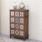 Mid-Century Vintage Cabinet with Drawers-Unique Pattern