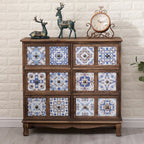 Mid-Century Vintage Cabinet with Drawers-Unique Pattern